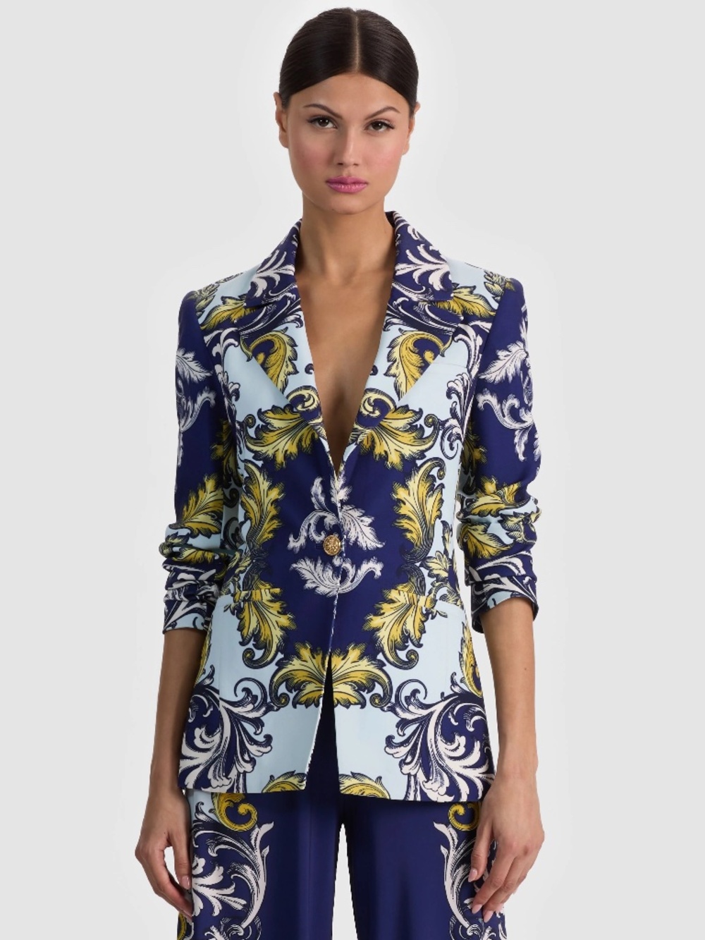 Alice + Olivia Hope Fitted Blazer Antique Scroll size 6